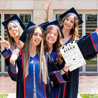 Graduations Bingo Cards, Find The Guest Bingo Game Cards, Graduation Game for 24 Players, Grad Party Ice Breaker Games, Graduation Celebration Party Supplies