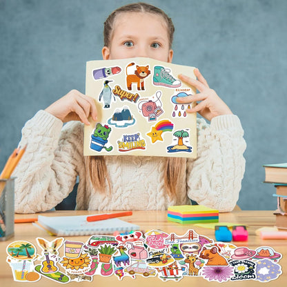 Wninbu 200 PCS Cute Stickers for Kids,Water Bottle Sticker Pack for Teens Girls Boys,Waterproof Vinyl Animal Stickers for Water Bottles,Skateboard,Laptop Students Classroom Decor Prizes (Cute 200 pcs)