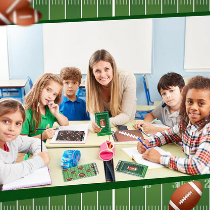 Maxdot 24 Pcs Football Mini Notepads Sports Party Favors for Gifts Spiral Mini Journal Notebooks Goodie Bag Stuffers for Teacher Reward Birthday Party Supplies