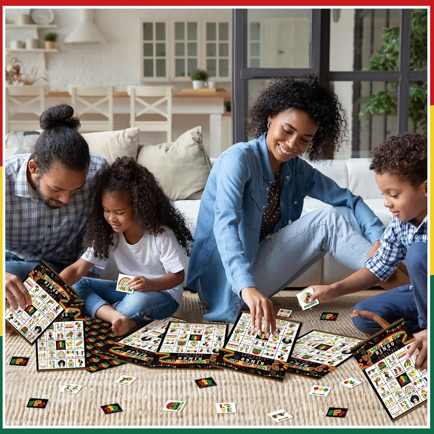 Liliful 35 Pcs Juneteenth Bingo Games for 24 Players Happy Juneteenth Bingo Cards African American Holiday Party Game for 1865 Black Freedom Day Party Supplies (Juneteenth)