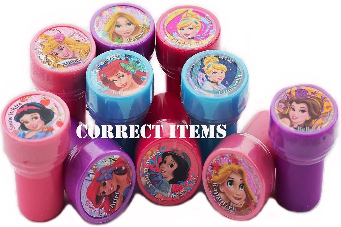 Princess Disney 10 Assorted Self Inking Stampers Party Favor
