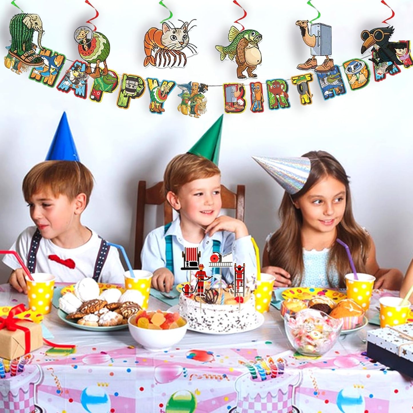 TJLMCORP Italian Brainrot Party Game, Pin the Tail Party Game Set With 24 Stickers and and 2 Blindfolds, Tralalero Themed Birthday Party Supplies, Brain Rot Party Decorations（Tung Tung Tung Sahur）