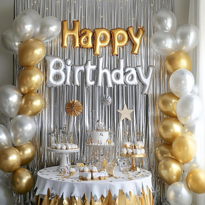 PartyWoo Silver Streamers 3pcs Tinsel Backdrop 8.2FT Metallic Tinsel Foil Fringe Streamer Curtains Party Photo Booth Backdrop for Graduation Baby Shower Bachelorette Wedding Disco Party Decorations