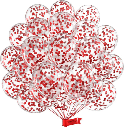 Party Balloons 12inch 50 Pcs Latex Confetti Balloons Birthday Balloons Party Decoration Wedding Baby Shower Christmas Party-Confetti Silver