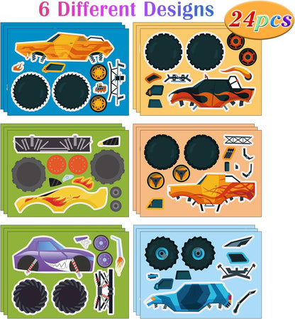 24 Sheets Cupcake Make a Face Sticker Sheets for Kids Todders Activities, Make Your Own Stickers for Kids Birthday Party Favor Supplies Craft