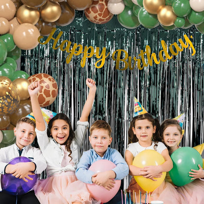 2 Pack Foil Curtain Backdrop Curtains Silver Tinsel Door Streamers Birthday Party Decorations Photo Booth Props for Disco Party Graduation Wedding Baby Shower Bachelorette Christmas Gender Reveal