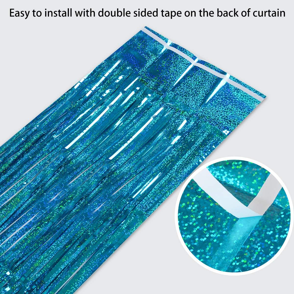 Happy Mothers Day Decorations Melsan 3 Pack 3.2 x 8.2 ft Pinkish Purple Tinsel Fringe Curtain Backdrop, Sparkling Metallic Party Decorations for Girls Birthday, Bachelorette, Wedding, Photo Booth