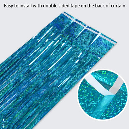 Happy Mothers Day Decorations Melsan 3 Pack 3.2 x 8.2 ft Pinkish Purple Tinsel Fringe Curtain Backdrop, Sparkling Metallic Party Decorations for Girls Birthday, Bachelorette, Wedding, Photo Booth
