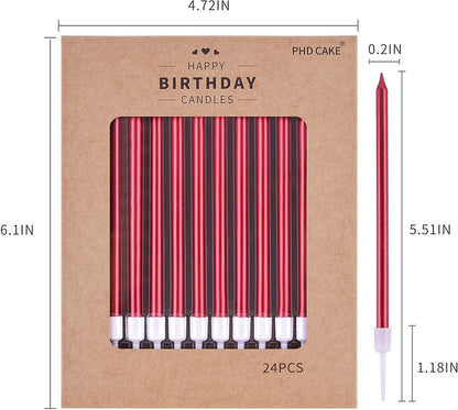 PHD CAKE Champagne Gold Long Thin Metallic Birthday Candles, Cake Candles, Birthday Parties, Wedding Decorations, Party Candles
