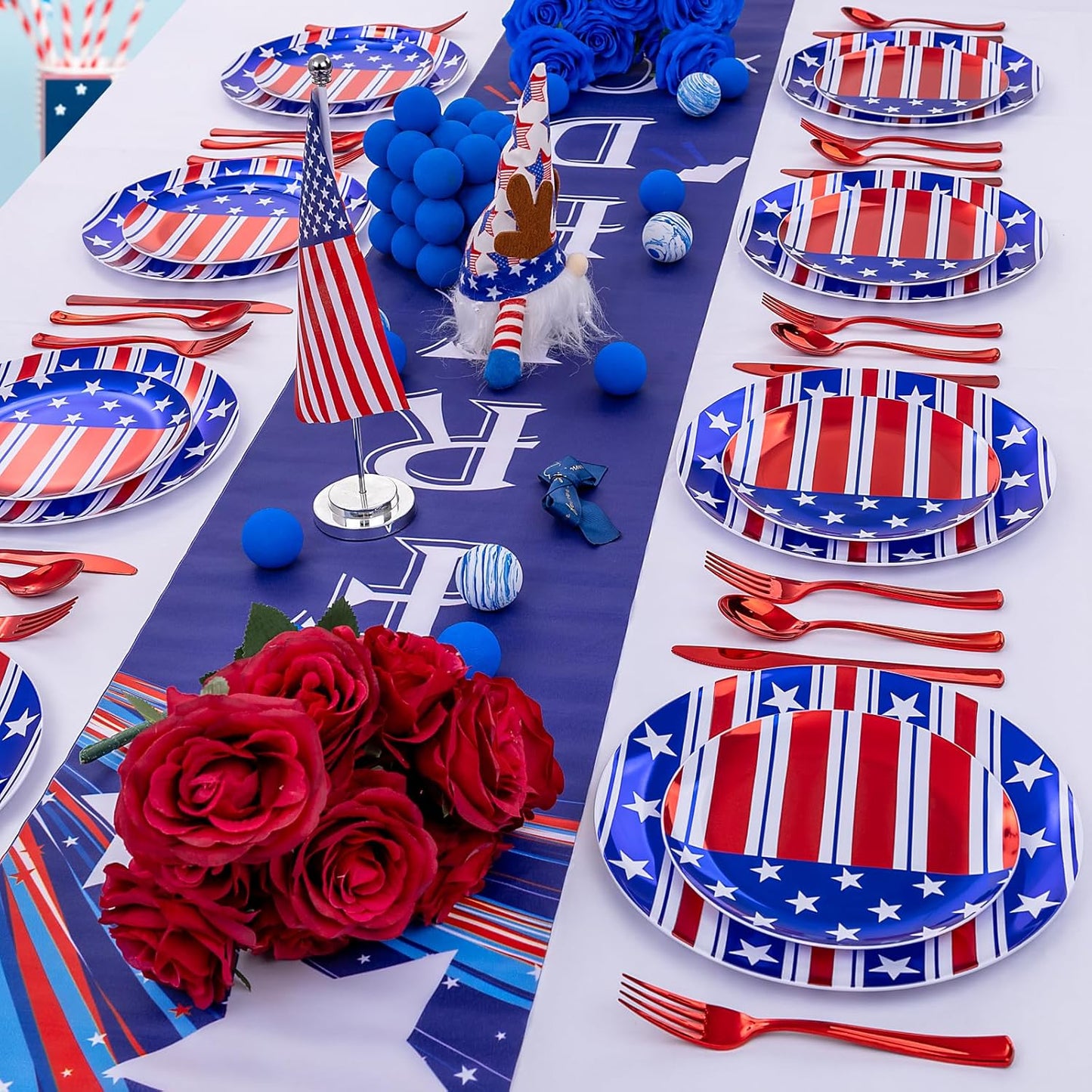 FLOWERCAT 60PCS White Plastic Plates - Heavy Duty White Disposable Plates for Mother's Day/Birthday Party/Wedding -serve for 30 guests Include 30PCS 10.25" & 30PCS 7.5" Plates for Party