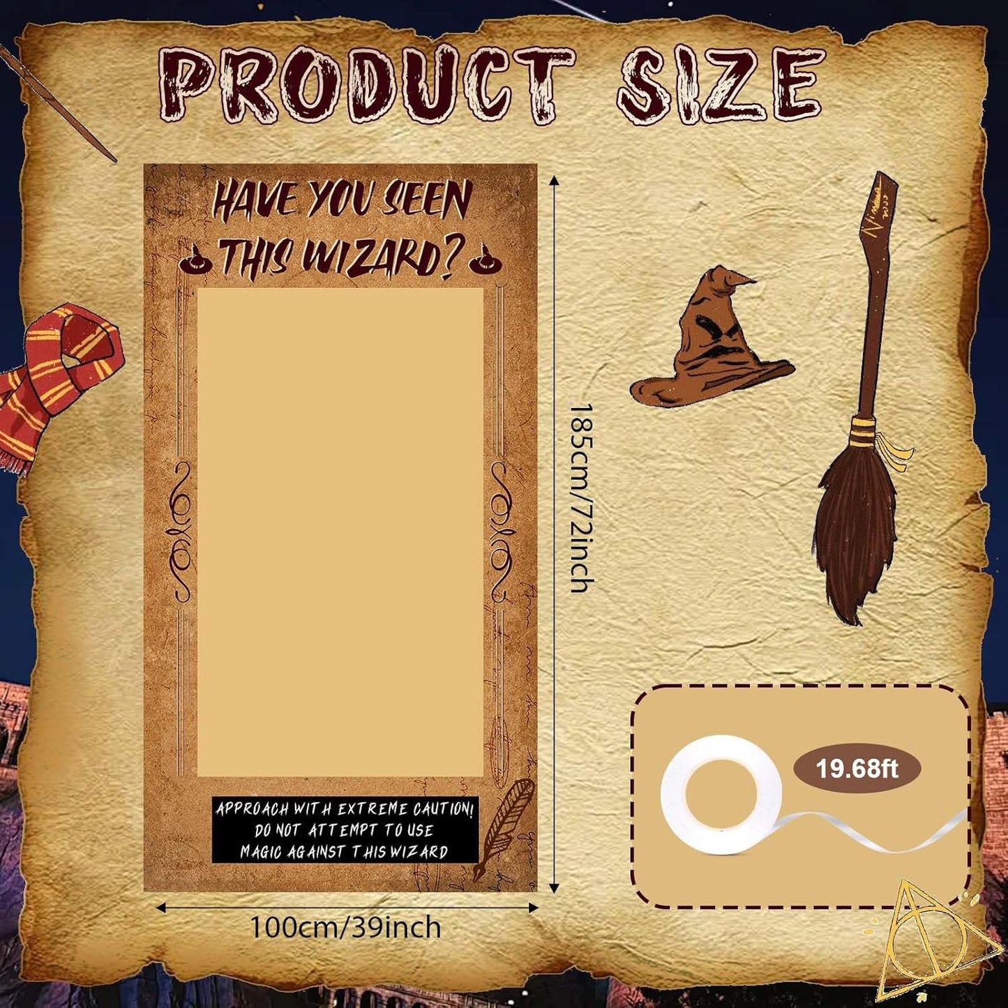 Large Wizard Photo Booth Prop Magical Wizard Party Decoration Have You Seen This Wizard Inspired Photo Booth Frame Selfie Banner Backdrop for Wizard Birthday Party School Classroom Decoration Supplies