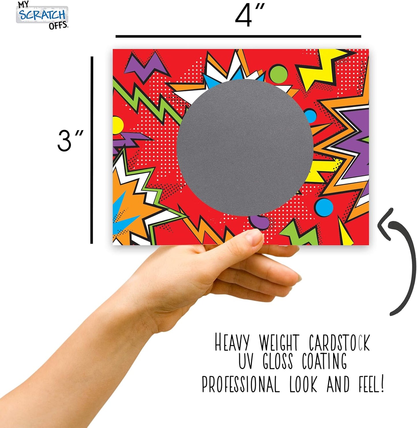 My Scratch Offs - Customizable Scratch-Off Cards Graffiti Design for Prizes, Classroom Rewards & Teacher Supplies, 50 Pack