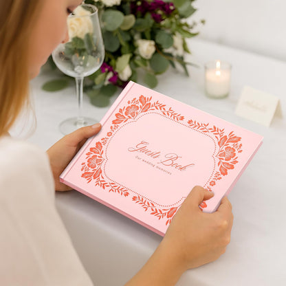 &And Per Se White Wedding Guest Book with Photo Spots – Elegant Hardcover Sign-in Book for Weddings, Baby Showers & Special Events – Blank & Lined Memory Keepsake Album