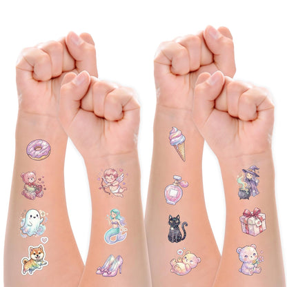 Tattoos for Kids, 350+ Mixed Styles (37 Sheets) Temporary Tattoos Stickers Set Gift for Girls and Boys, Space Dinosaur Animals Butterfly Tattoos for Kids Birthday Party Supplies