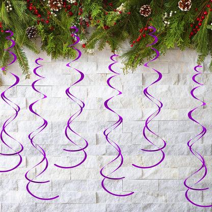 Blue Hanging Swirls Party Decorations 30 pcs Ceiling Swirl Foil Decoration for Baby Shower, Birthday Party