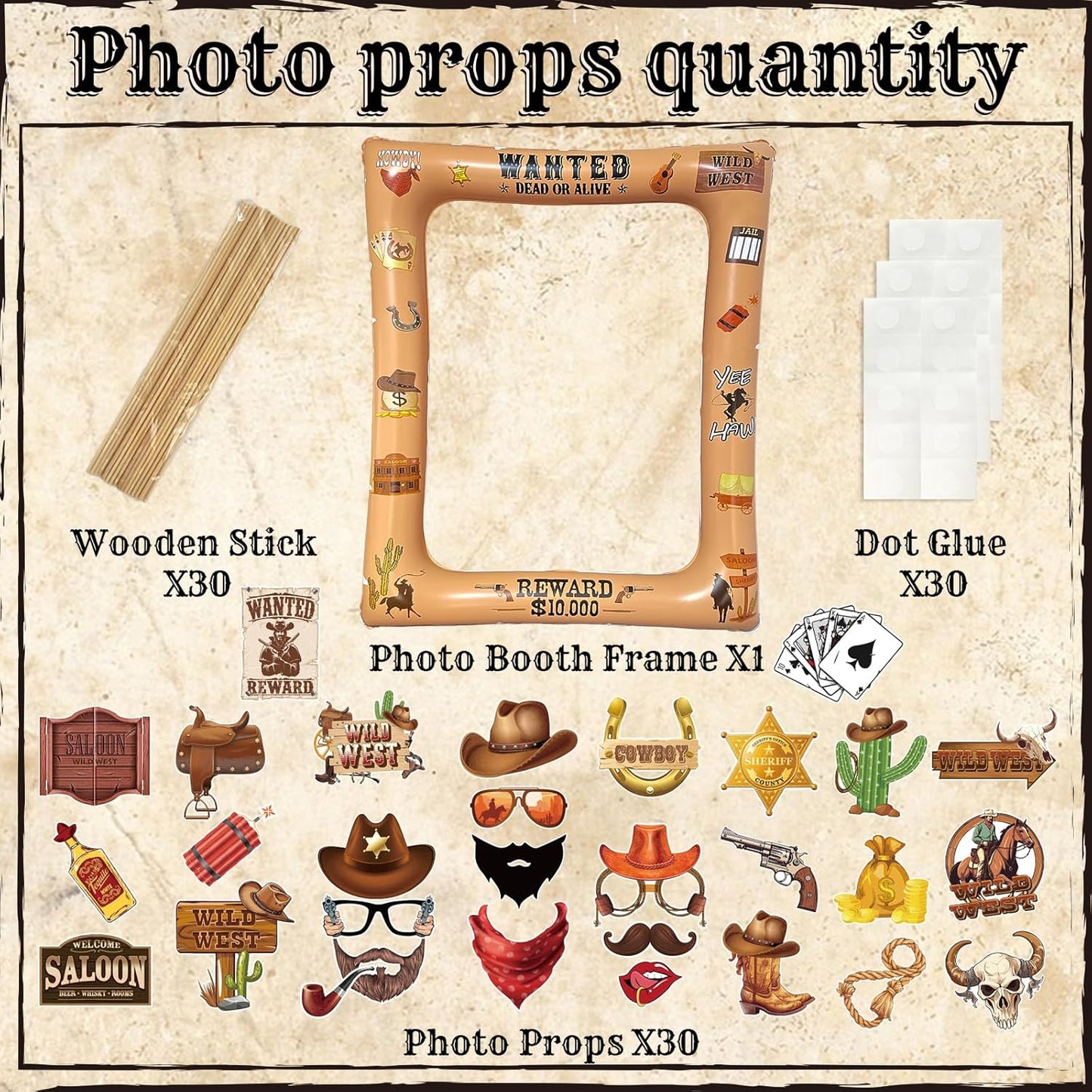 Hawaiian Photo Booth Props & Inflatable Frame, 30Pcs Luau Photobooth Props with Large Inflatable Inflatable Selfie Picture Frame for Summer Tropical Aloha Luau Party Selfie Supplies
