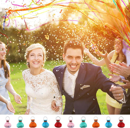 10 Pack Streamers Poppers, Hand Throw Party Poppers, Colorful No Mess Confetti Poppers, Magic Paper Crackers for Birthday Wedding Celebrations School Opening Graduation