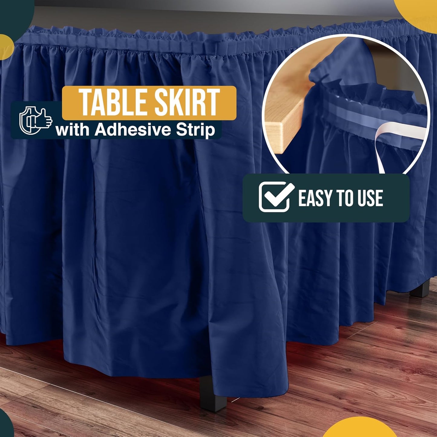 Exquisite Ruffle Table Skirt Pink 6 Pack 14 Ft Long Table Skirts for Rectangle Tables 6ft Plus or Round Tables Skirts with Adhesive Strip for Gender Reveal Decor & Happy Birthday Parties