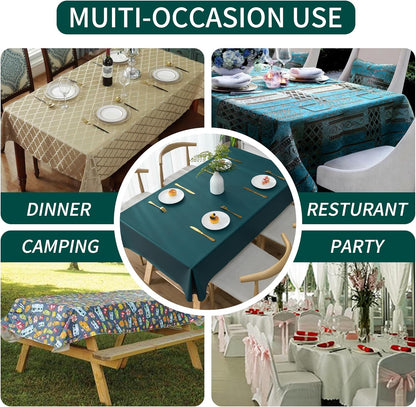 Rectangle Table Cloth,100% Waterproof Tablecloth Oil Proof Spill Proof Vinyl Table Cloth, Wipe Clean Plastic Table Cover for Dining, Camping, Indoor and Outdoor 52" x 70",Leaves