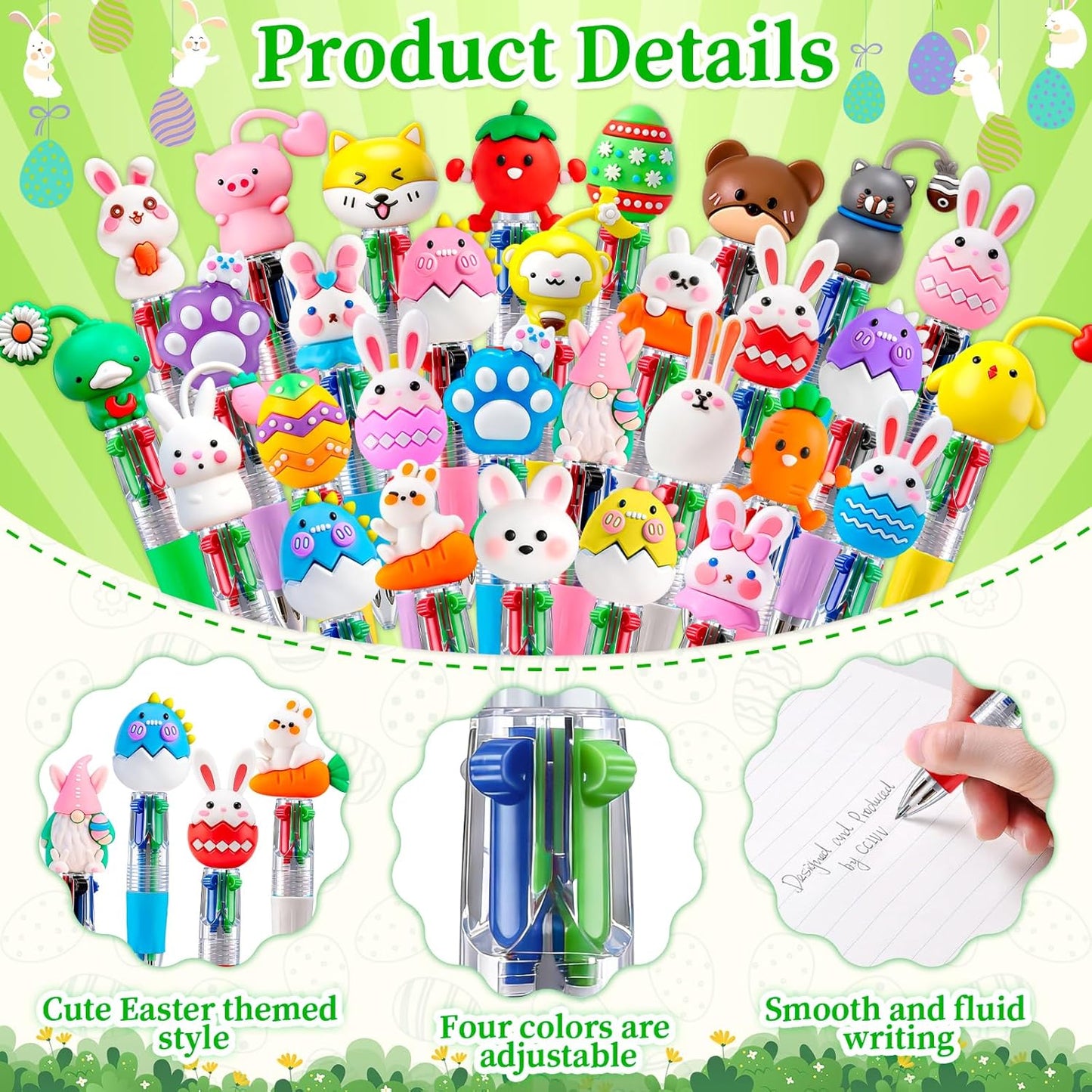 CZWZ 20Pcs Mini Multicolor Pens in One 4-in-1 Cute Pens Bulk for Kids, Fun Kawaii Ballpoint Pens for Birthdays and Children's Party Favors Gifts Teacher School Supplies