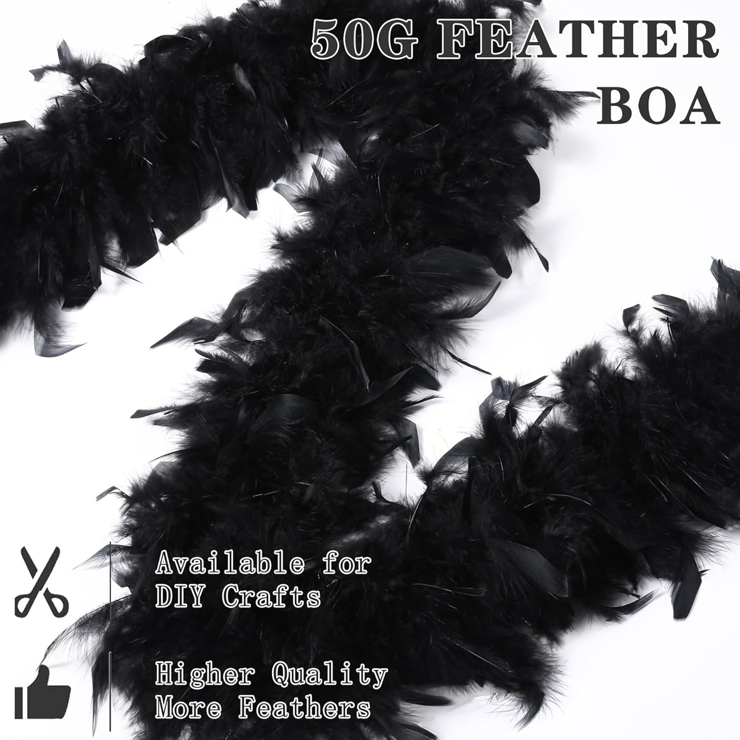 SOGUGOM Red 35g Feather Boas - 2 Yards Boa Feathers for Party, Wedding, Centerpieces, Concert, Costume and Christmas Tree(Red)