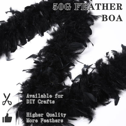 SOGUGOM Red 35g Feather Boas - 2 Yards Boa Feathers for Party, Wedding, Centerpieces, Concert, Costume and Christmas Tree(Red)