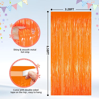 GCB 2Pack Black Metallic Tinsel Foil Fringe Curtains, Black Foil Curtain Backdrop, Photo Booth Props for Birthday Wedding Baby Shower Bachelorette Xmas Celebration Party Decorations Door Streamers