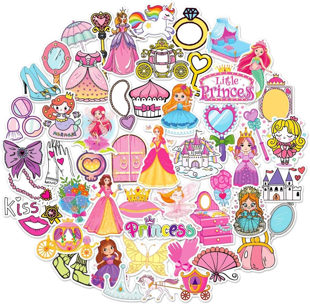 QTL Neon Stickers for Teens & Students Prizes, Waterproof Vinyl Party Favor Stickers, School Rewards, Water Bottle and Laptop, 50PCS - Colors A