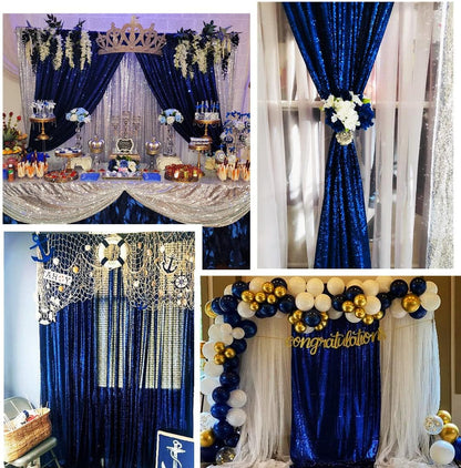 Poise3EHome Black Sequin Backdrop Curtains, 2 Panels 2FTx8FT Glitter Photo Booth Backdrop for Halloween Birthday Bachelorette Wednesday Twilight Party Decorations