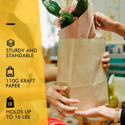 RACETOP 32 Pack Small Paper Gift Bags with Handles, 5.8"×3.2"×8.25" Kraft Paper Party Favor Bags Bulk for Kids Birthday, Baby Shower, Crafts, Wedding, Party Supplies (8 Colors)