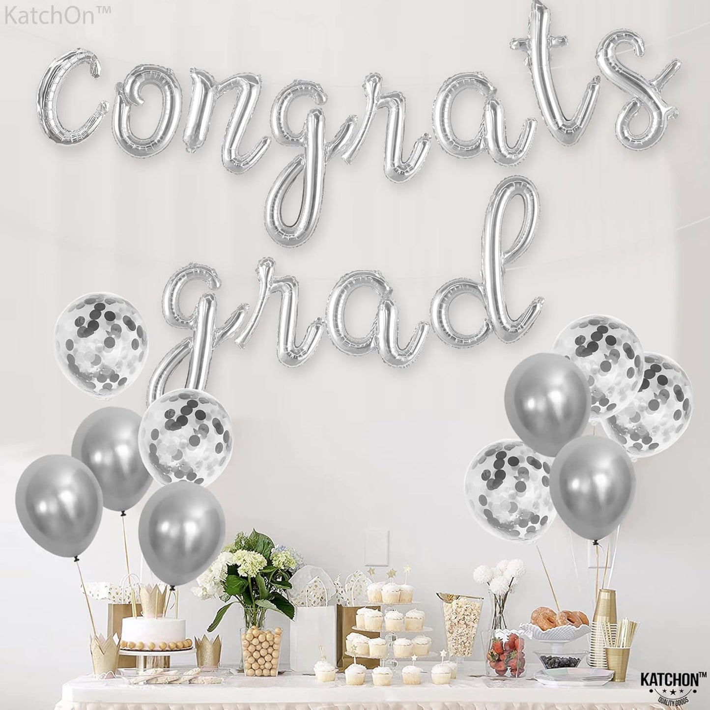 Graduation decorations 2026 | Rose Gold Congratulations Balloons - 16 Inch | Script Congrats Grad Balloons for Graduation Decorations Class of 2026 | Grad party decor, KatchOn