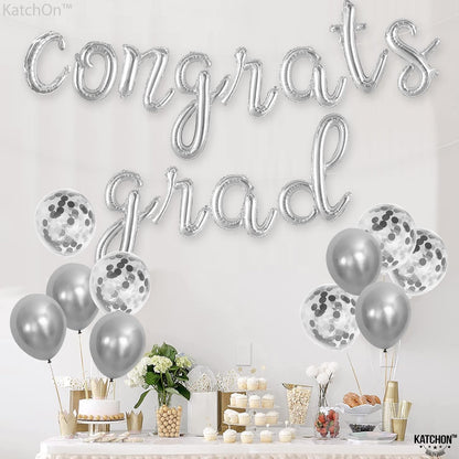 Graduation decorations 2026 | Rose Gold Congratulations Balloons - 16 Inch | Script Congrats Grad Balloons for Graduation Decorations Class of 2026 | Grad party decor, KatchOn