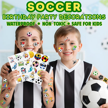 96PCS Soccers Temporary Tattoos Stickers - Sport Soccer Themed Birthday Party Favors Birthday Party Decorations Supplies Accessories Gift Idea For Kids Teen Boys Girls Classroom Prizes Rewards
