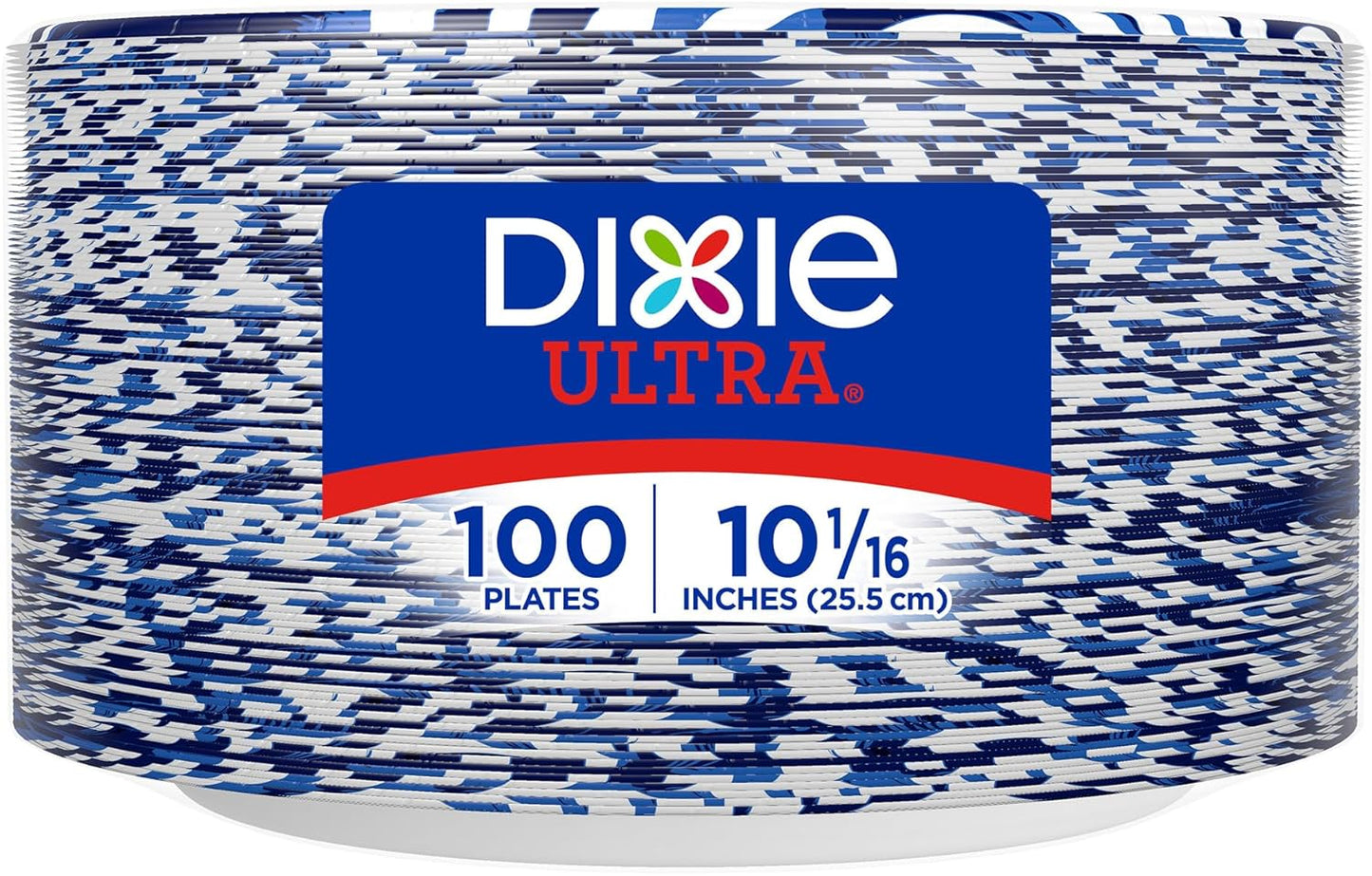 Dixie Ultra, Large Paper Plates, 10 Inch, 172 Count (4 packs of 43 plates), 3X Stronger*, Heavy Duty, Microwave-Safe, Soak-Proof, Cut Resistant, Disposable Plates For Heavy, Messy Meals