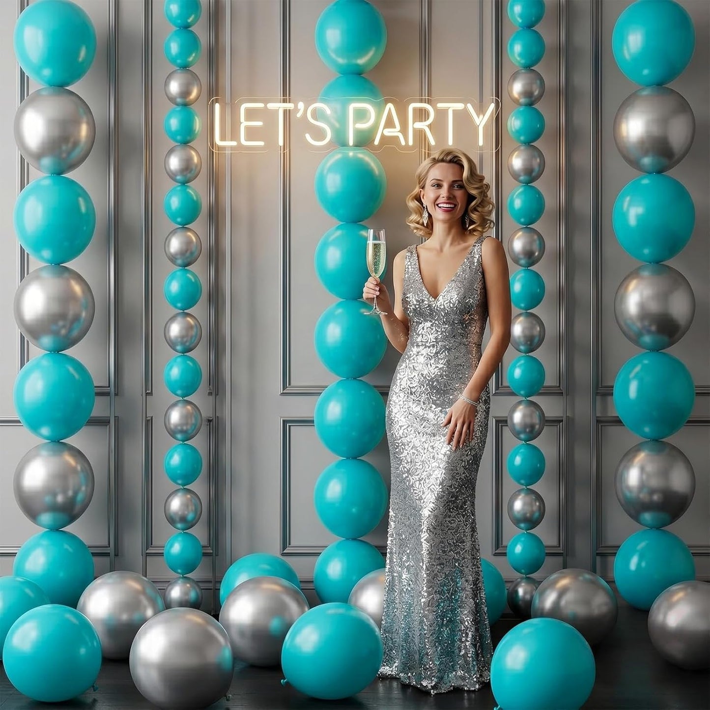 Gold Quick Link Balloons, 60PCS Linking for Balloon Wall Arch Chains, 6inch Linkable for Wedding Birthday Baby Shower Engagement Graduation Party Decorations