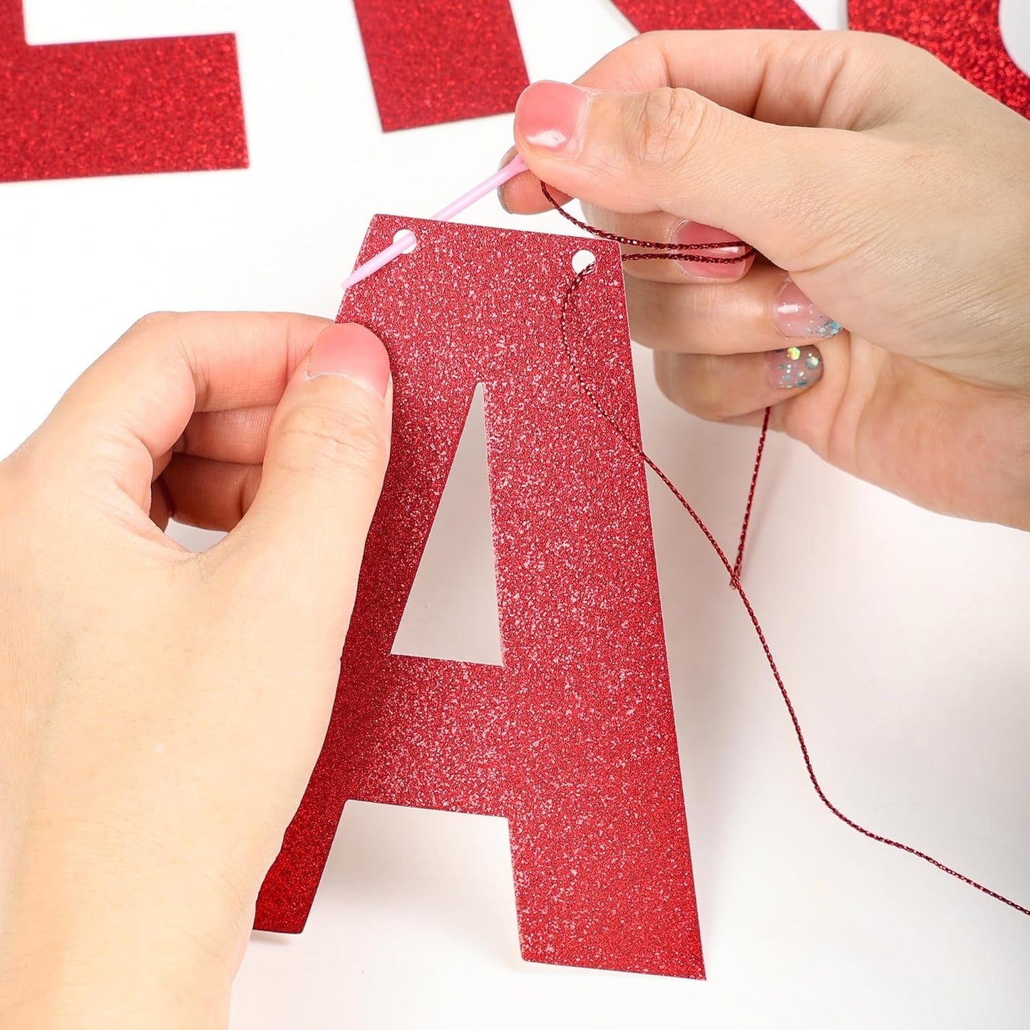 DIY Banner Kit with Letters Glitter Banner Letters Customizable Birthday Banners Graduation Banner Custom Party Hanging Banner for Graduation Wedding Party Baby Shower Decoration(Gold)