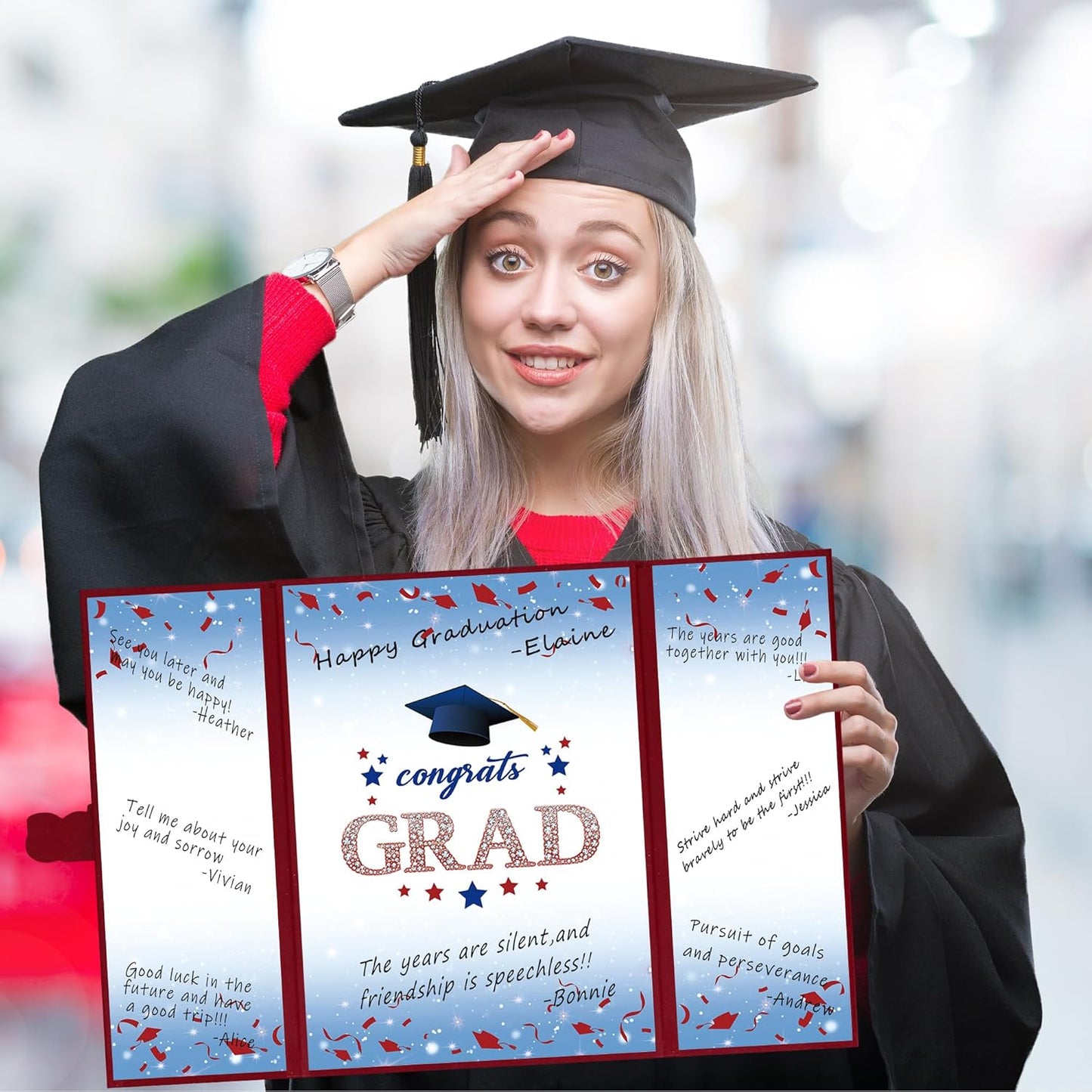 Vlipoeasn 2026 Graduation Guest Book Alternative, Black Gold Class of 2026 Graduation Party Decorations, Graduation Signature Book for 2026 College High School, Unique Graduation Gifts for Friends