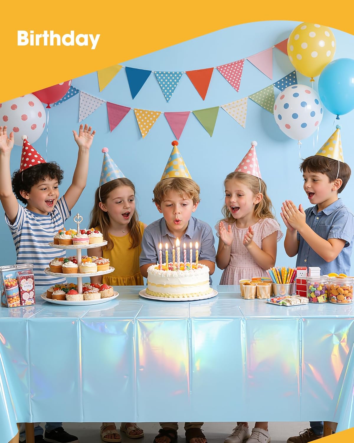 Niuara White Plastic Table Cloth - 4 Pack 54" × 108" Rectangle Disposable Tablecloths for 6FT Tables, Table Cover for Party, Holiday & Gathering Use