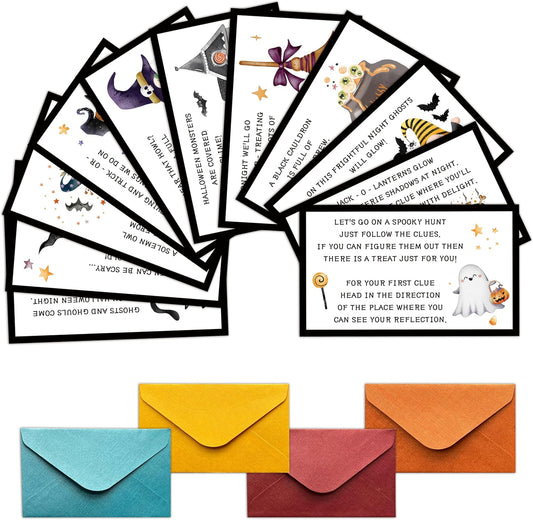 Halloween Scavenger Hunt Games, Hallowmas Treasure Hunt Clues Game Cards, Horror Party Games for Family Friend Groups, Trick Or Treat Party Decorations Supplies Favors，06
