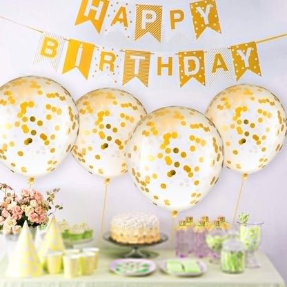 10 Pieces 18 Inch Glitter Confetti Balloons Paper Dots Confetti Shiny Latex Large Balloons for Birthday Wedding Party Decorations(Gold)