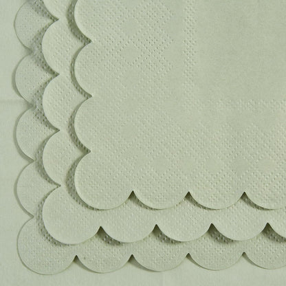 100 Pack Cocktail Napkin 2-Ply Scalloped Edged Dessert Napkins Folded 5 x 5 Inches Disposable Napkins for Dinner Wedding Birthday Party Bridal Anniversary Reception Event (Pink)