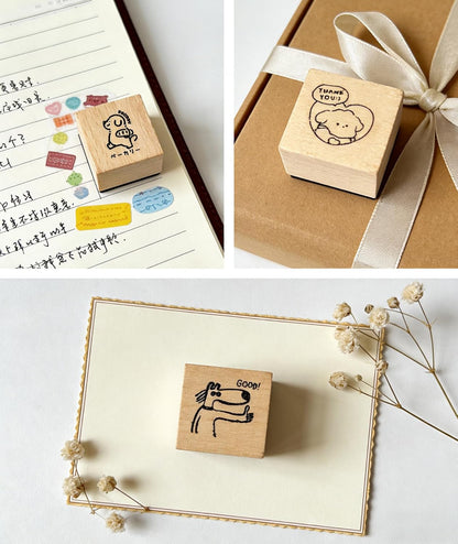 25pcs Mood Expression Wooden Rubber Stamps Kit, Cute Small Emoticon Theme Stamps for Decorative Diary Planner DIY Craft Scrapbook Card Making Letters Journal
