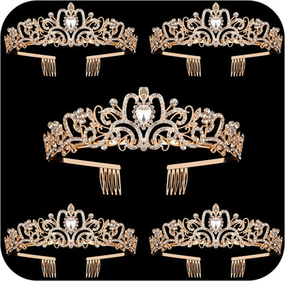 Crystal Tiara Crowns For Women Girls Princess Elegant Crown with Combs Women's Headbands Bridal Wedding Prom Birthday Party