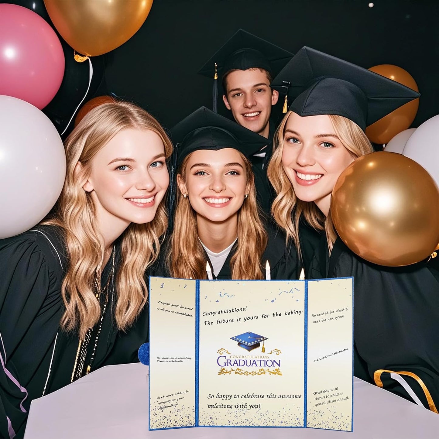 Graduation Guest Book 2026 Graduation Party Decorations Class of 2026 Graduation Sign in Book Signature Board Keepsake Grad Party Supplies College High School Graduation Gift Card Book (Blue)