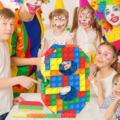 Hooqict Mexican Pinata with Blindfold and Bat Stick Party Pinata for Fiesta Carnival Cinco de Mayo Decorations Kids Adults Mexican Party Games Birthday Party Supplies