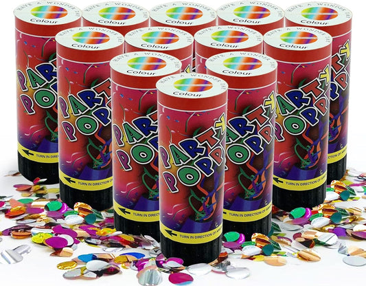 12 PCS Confetti Poppers Cannons for Wedding Birthday Graduation Baby Shower Anniversary Christmas New Year's Kids Fun Party Supplies Decorations and Favors
