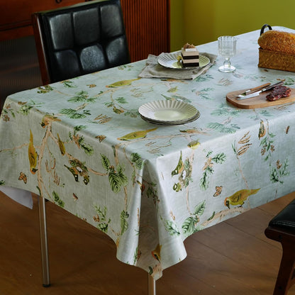 Rectangle Table Cloth,100% Waterproof Tablecloth Oil Proof Spill Proof Vinyl Table Cloth, Wipe Clean Plastic Table Cover for Dining, Camping, Indoor and Outdoor 52" x 70",Leaves