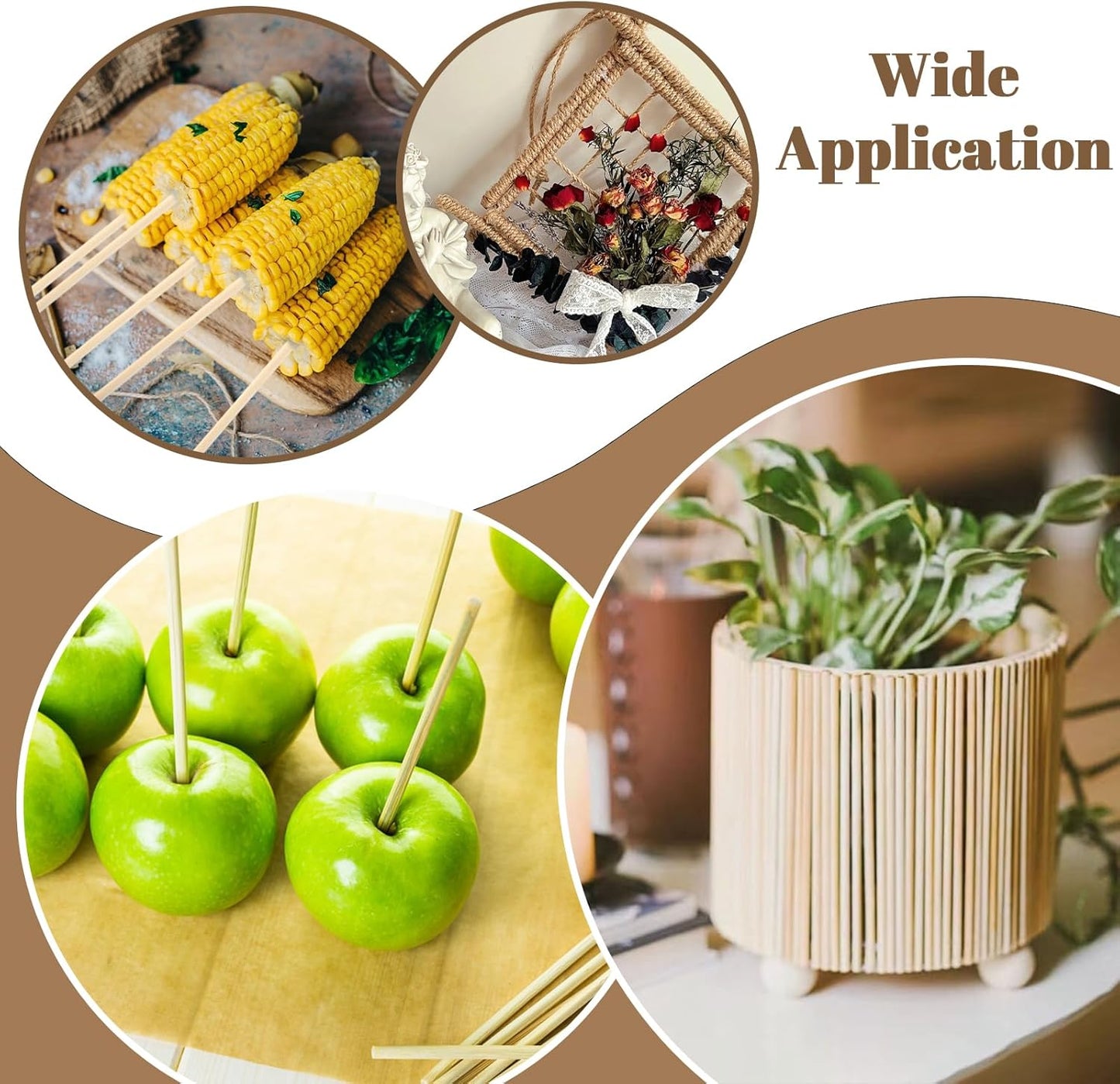 150 Pcs Wooden Dowel Rods - 1/8 x 12 Inch Wooden Sticks for Crafts Unfinished Cake Dowels Sticks for Flower Bouquet and DIYers