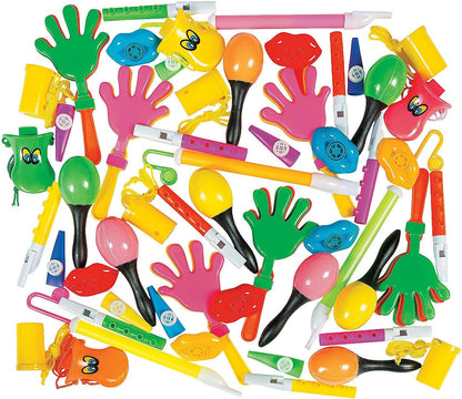 Fun Express Maracas Noise Makers Party Blowers Hand Clappers 48 Piece Bulk Set - Kids Noisemaker Toys for Birthday Parties, New Years Eve Celebrations, Fiesta Party Favors & Sporting Events