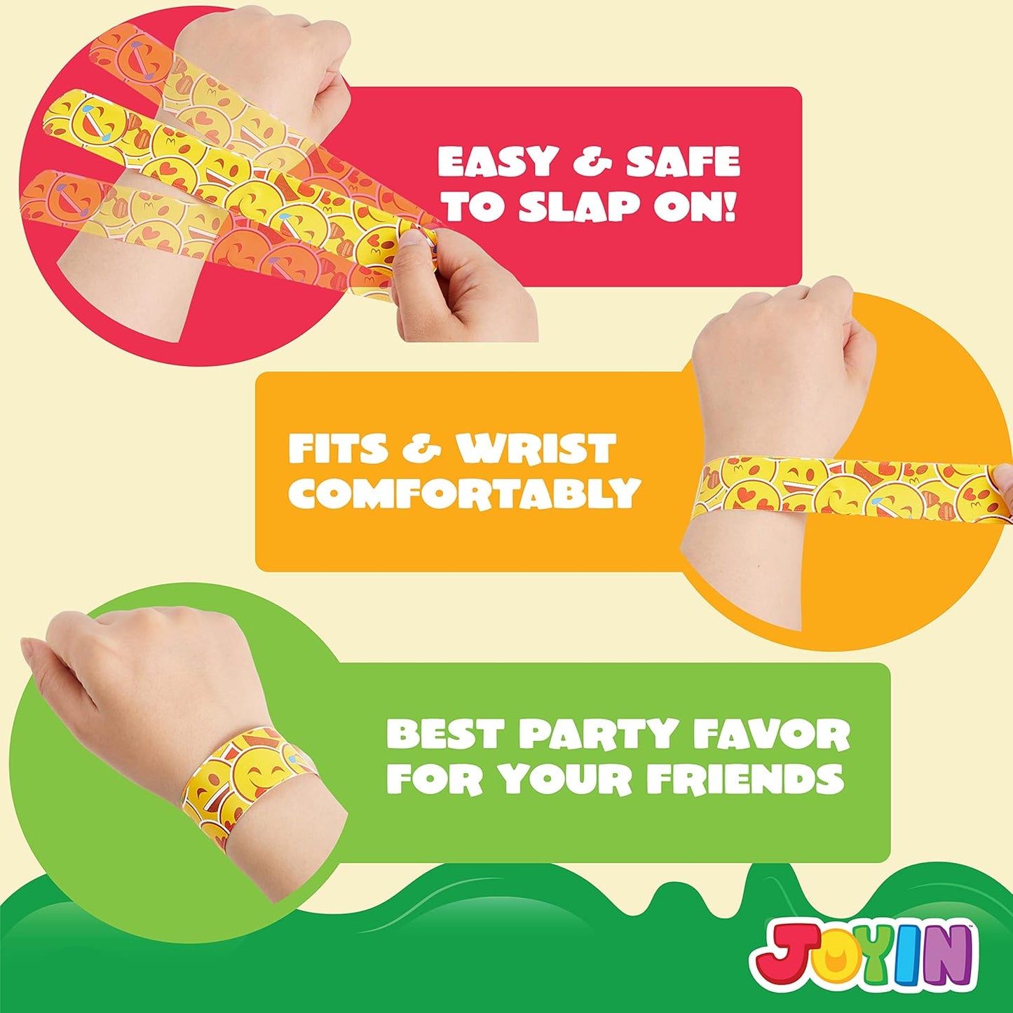 JOYIN 48 Pcs Slap Bracelets for Kids, Bulk Wristbands with Animals, Friendship, Heart, Galaxy, Party Favors, Classroom Prizes Birthday Exchanging Gifts, Goodie Bag Stuffers